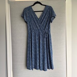 Kaileigh Blue Floral Wrap-Style Sundress